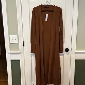 White House Black Market Long Sleeve Brown Dress
